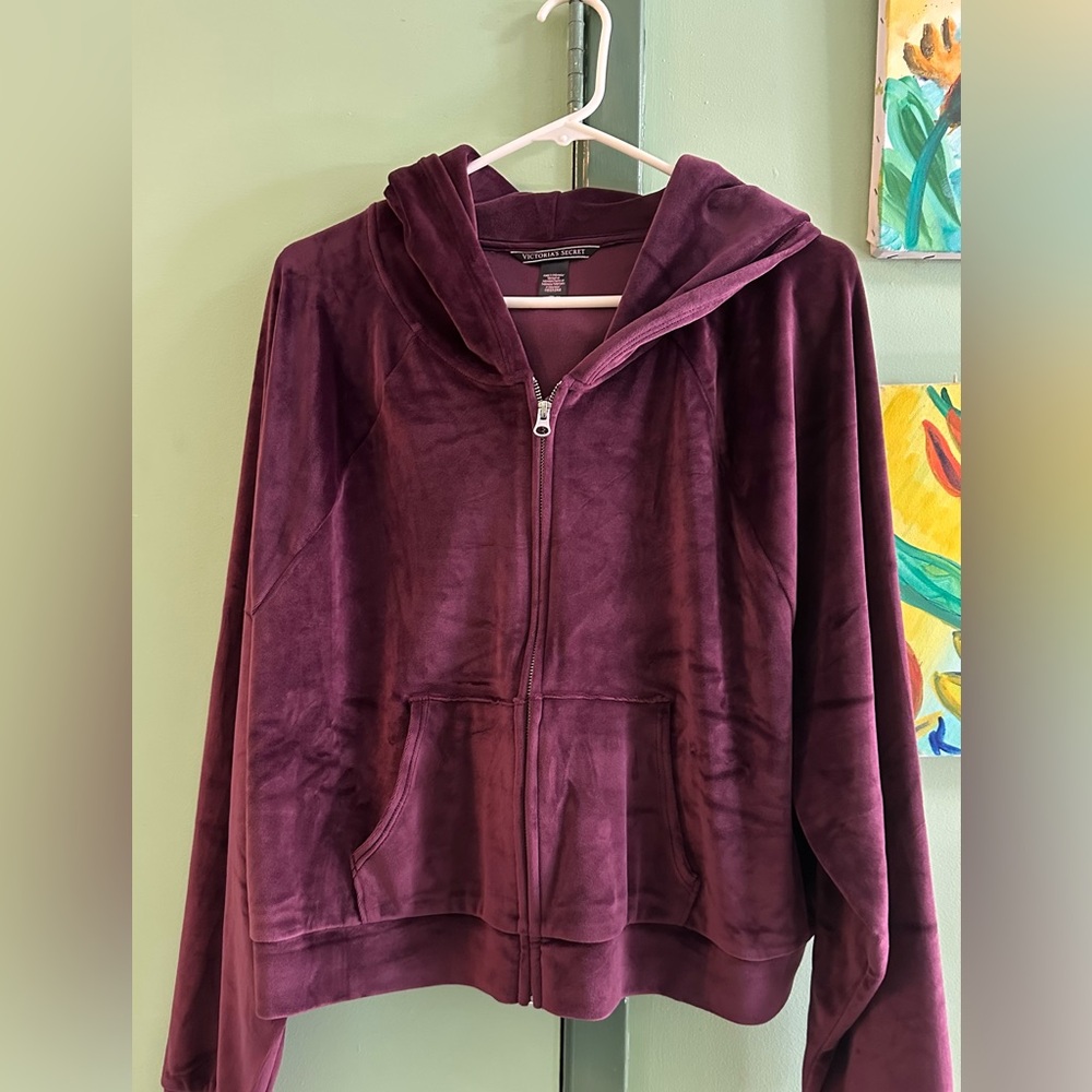 Victoria's Secret Deep Purple Velour Hoodie